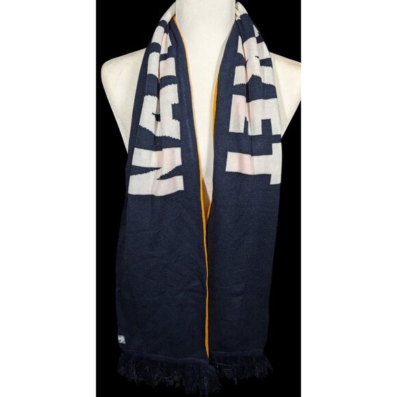 Town Pool Nantucket Navy And Striped Reversible Winter Scarf - Picture 1 of 9